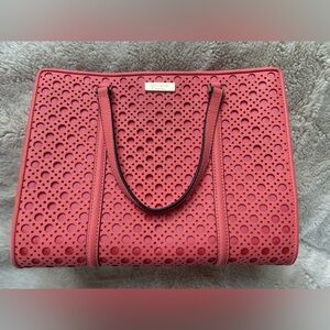 kate spade Coral Pink Laser-Cut Tote